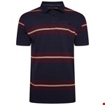 KAM Striped Rugby Polo - navy